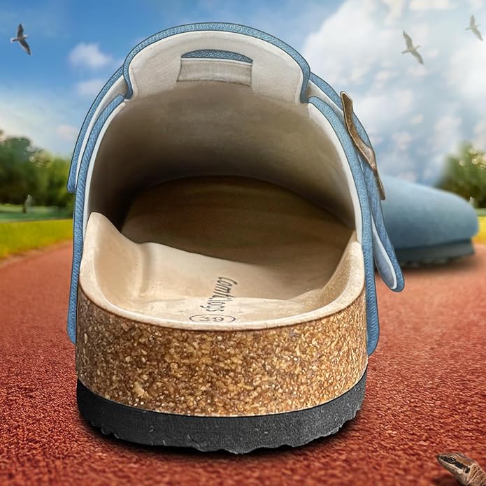 BULLIANT Comfort Clogs Slippers Sandals Nurse Work Shoes Unisex for Men Women with Cushioned Cork-Footbed