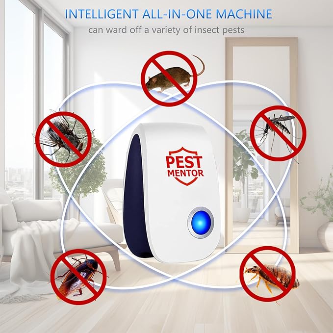 Ultrasonic Pest Repellent 10 Packs, Plug-in Pest Control Device Indoor for Repel Mosquitoes, Flies, Spiders, Beetles & Mice, Silent Solution for Homes, Offices, Kitchens, Insect Repellent
