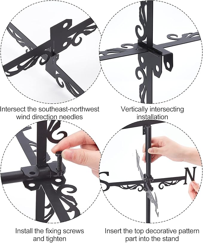 SUPERDANT Weathervane Fighter Ornament Wind Vane Weathercock Metal Weather Vane for Garden Decor Farmhouse Decorative Outdoor Garden Wind Measuring Tool
