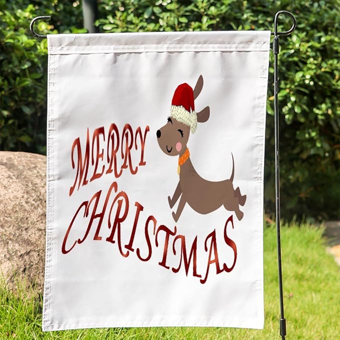 Merry Christmas Garden Flag Dachshund Dog Outdoor Garden Flag 12X18 Inches Double Sided Seasonal Garden Flag