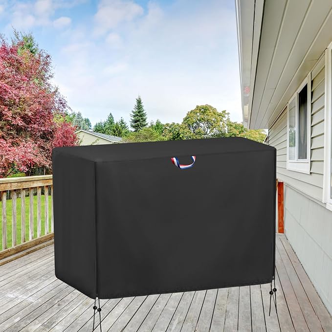 Outdoor Storage Shed Cover for RubberMaid, Waterproof Rubber Made Outdoor Storage Deck Box Cover 4.5Ft ,Heavy Duty Patio Cabinet Covers for Lawn Furniture, 55.5"W x 29"D x 35"H