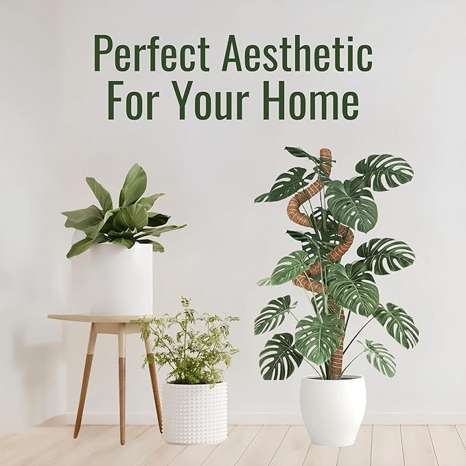 2 Pack 48 Inch Moss Pole for Plants Monstera, Tall Moss Poles for Climbing Plants Monstera, Handmade Coco Coir Plant Pole, Monstera Plant Support for Plant Grow