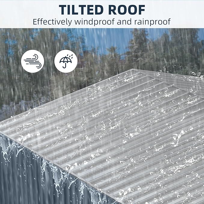 8x12 FT Outdoor Storage Shed,Large Metal Tool Sheds with Updated Frame Structure,Lockable Doors and Air Vents,Outside Garden Storage Shed for Outdoor,Garden Shed for Backyard Garden Patio Lawn