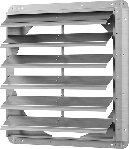 24 Inch Galvanized Shutter Exhaust Louver Vent, Automatic Gravity Shutter Louver Vent for Home Attics, Workshops, Barn, Greenhouse (Motor&Blades are not Included)