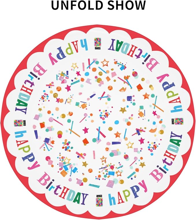 Giwawa Round Tablecloths 60 Inch Home Happy Birthday Tablecloth Colorful Dry No Wrinkles Birthday Party Supplies