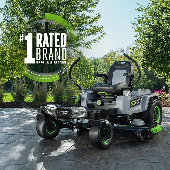 EGO Power+ Electric Riding Lawn Mower, 52" Deck with Zero Turn Radius, Includes (6) 56V 12.0Ah Batteries and Charger - ZT5207L