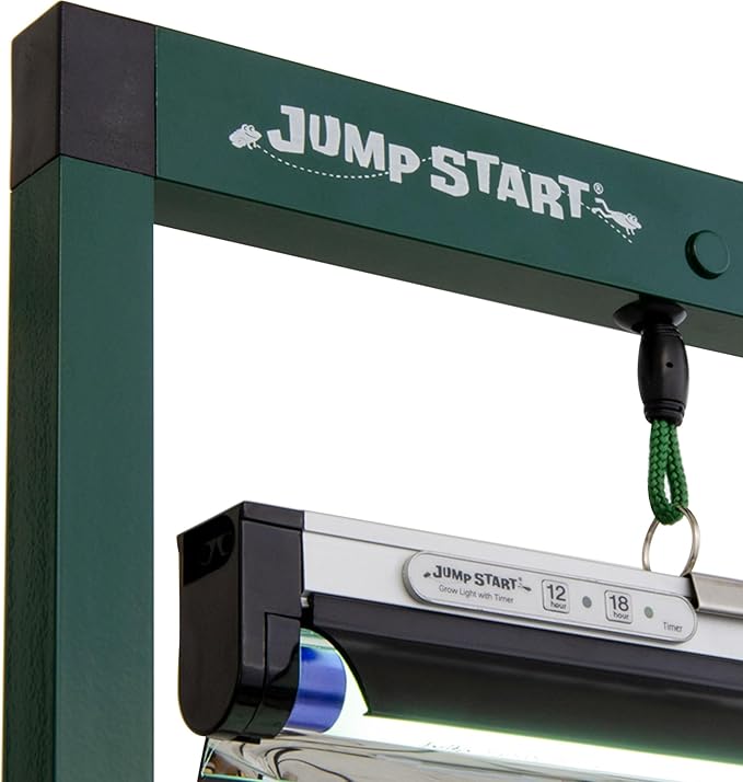 Jump Start 4 Foot T5 Grow Light System Standing Fixture with Built-In Timer for Seedlings, Cuttings, Flowers, and House Plants