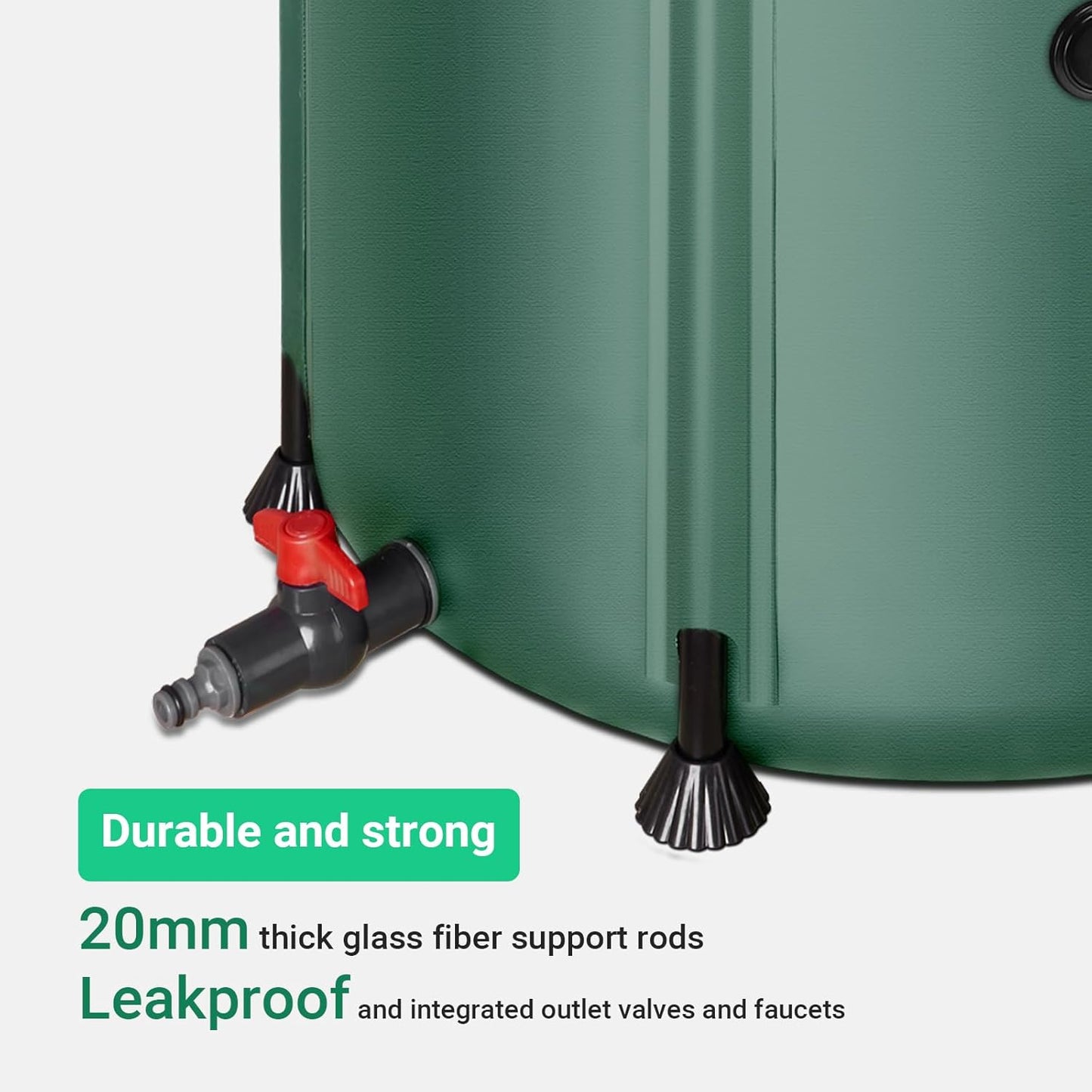 50 Gallon / 200L Rain Barrel, Collapsible Rain Barrels to Collect Rainwater from Gutter with Spigots and Overflow, 500D PVC Portable Rain Water Collection Catching System, Water Catcher Tank