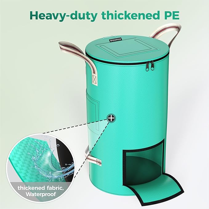 Compost Bin Outdoor - 14.39 Gallon Breathable Thickened Reusable Garden Yard Waste Bags, Composting Bin for Outside Garden with Faster Composting & Odor Reduction