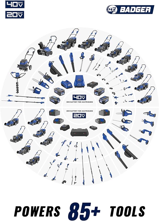 WILD BADGER POWER Weed Wacker 40V 13'' Cordless 2 in 1 String Trimmer/Edger with Auto Feed, 2.0Ah Battery and Charger, 2 Pack Trimmer Line