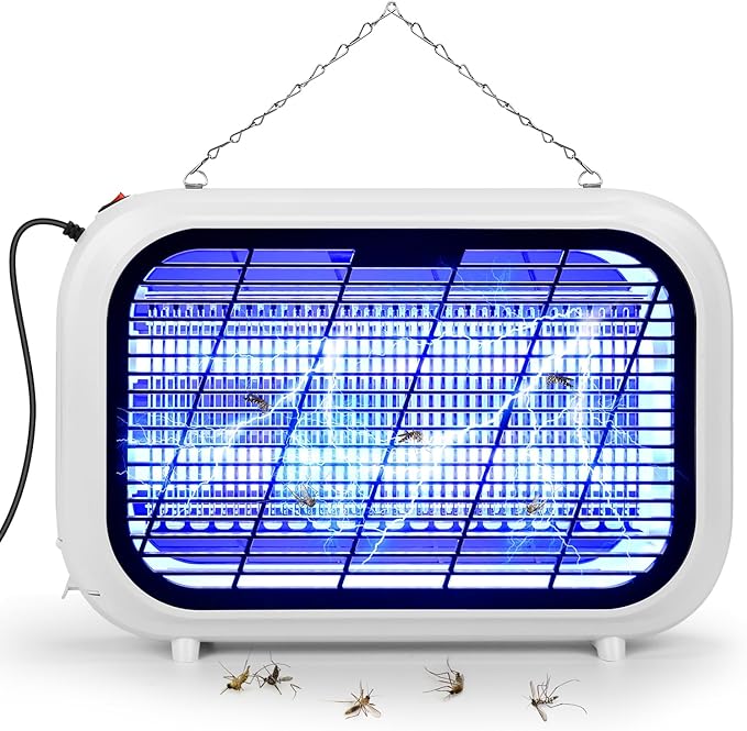 Bug Zapper Indoor, Upgrade 20W High-Voltage Dual Grid Electric Mosquito Zapper with 2 Replacement Bulbs, Fruit Fly Moth Gnat Traps Mosquito Killer for Home & Indoors Use
