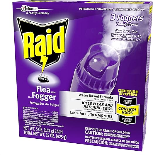 Raid Flea Flogger Plus Killer, Kills Fleas and Hatching Eggs 3 Count (Pack of 2)