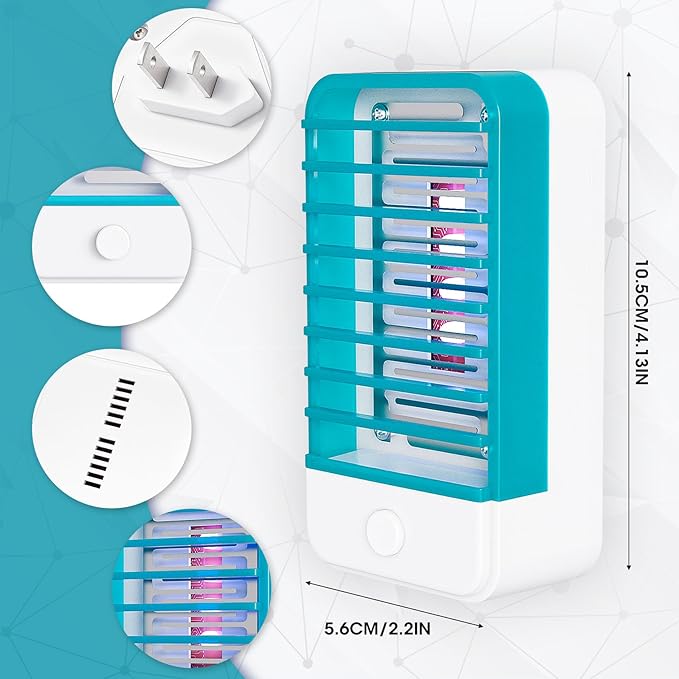 4 Pack Plug in Bug Zappers Indoor Flying Insect Trap, Fly Traps for Indoors, Electronic Mosquito Zappers Killer Gnat Traps with LED Light for Patio, Bedroom, Kitchen, Office, Baby Room