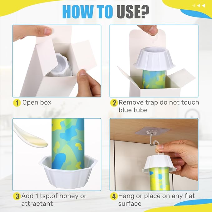 Qualirey 12 Pcs Sticky Fly Trap Fly Stick with Hanging Hook Adhesive Flying Catcher for Indoor Outdoor Trap Houseflies and Flying Insects Mosquito Bee Wasp Moth (Camouflage Style)