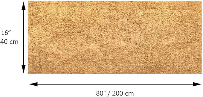 16x80 inch Natural Coconut Coir Liner Sheets Coco Fiber Roll Coco Mat for Planter Flower Basket Liner Garden Decoration Animal Pet Pad