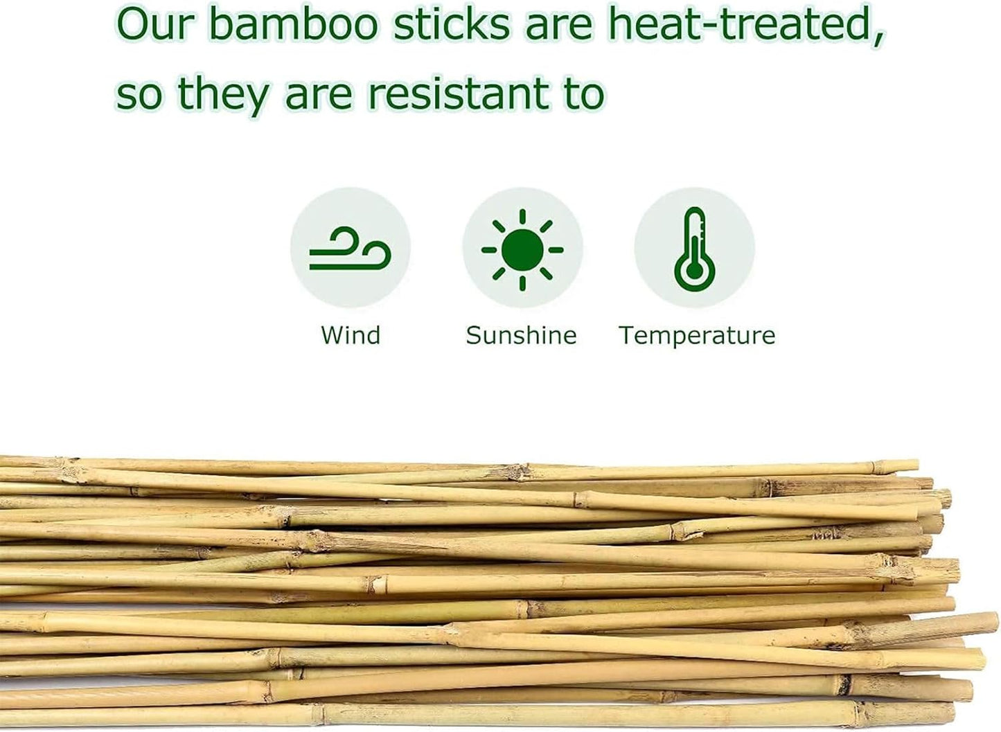 Bamboo Stakes for Plants, Natural Bamboo Plants Stakes 5 Feet, Garden Stakes for Climbing Plants Tomatoes, Beans, Potted Plants - 20Pcs Bamboo Poles (58in, Approx 5FT)