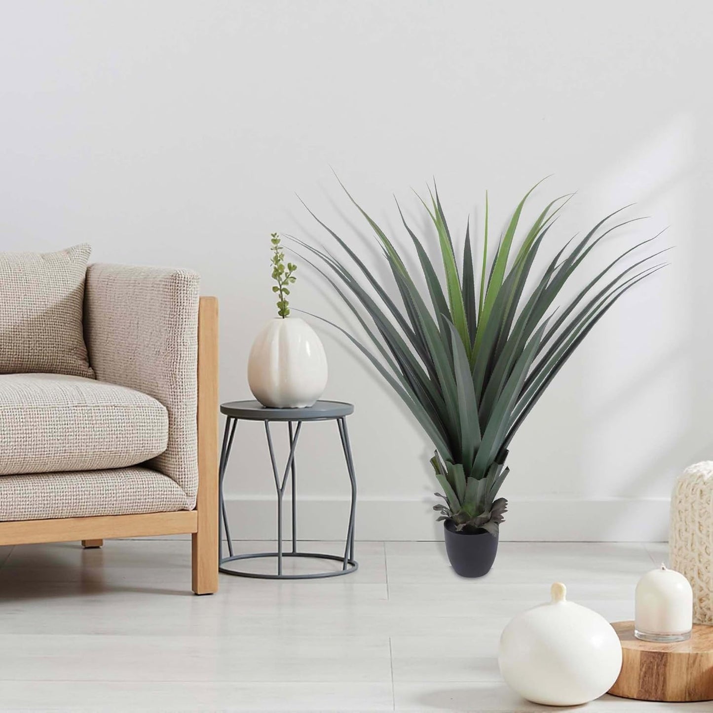 Artificial Spiked Agave Plant 40inch Faux Agave Plants for Front Porch Patio Indoor Outdoor Home Office Decor