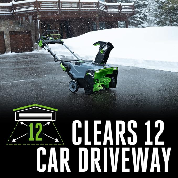 EGO Power+ SNT2112 21-Inch 56-Volt Lithium-Ion Cordless Snow Blower with Peak Power and Steel Auger - (2) 5.0Ah Batteries and Dual Port Charger Included