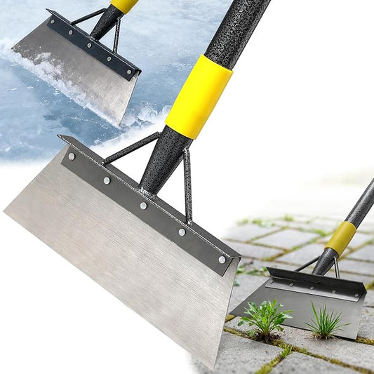 Floor Scraper Long Handle - Ice Removal Tool, Multifunctional Garden Cleaning Flat Shovel, 74" Weed Scraper Heavy Duty Sharp Blade for Lawn Edging,Sidewalk Weeding,Driveway Steps Snow Shovel
