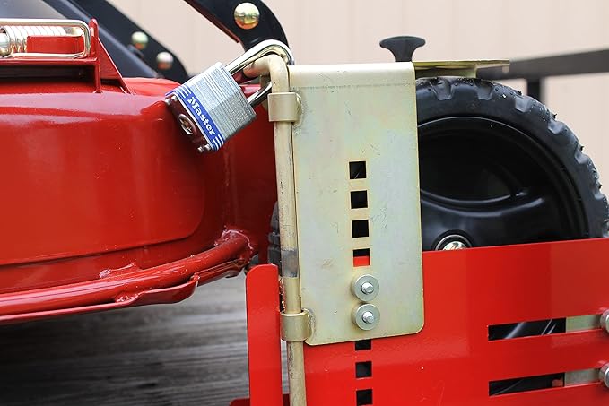 Jungle Jim's Jungle Boot to Secure Push and Some Commercial Mowers or Spreaders to Lawn and Landscape Trailer (SMALL - LOCKING)