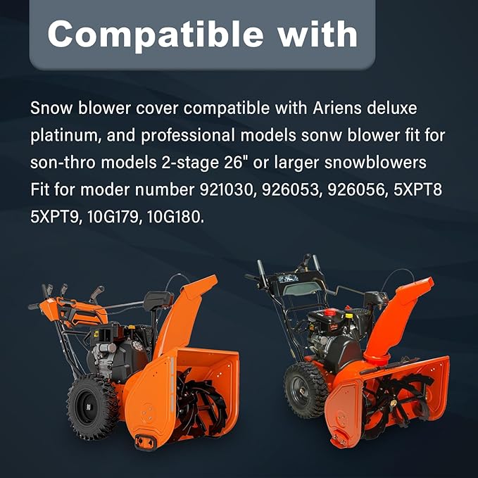 726015 Snow Blower Cover Tarp,Universal Heavy Duty 2-Stage Snowblower Cover Compatible with Ariens,EGO,Honda,Ryobi Cub Cadet,Troy Bilt,Snow Joe,Toro and PowerSmart Outdoor Snow Thrower Cover,Black