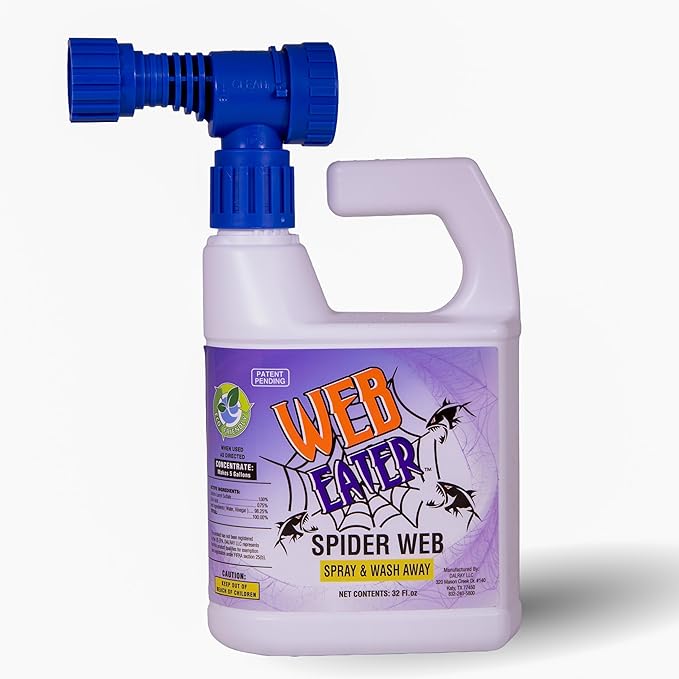 32 Oz Concentrated Spider Web Washaway Spray with Nozzle- Natural & Long Lasting up to 6 Months