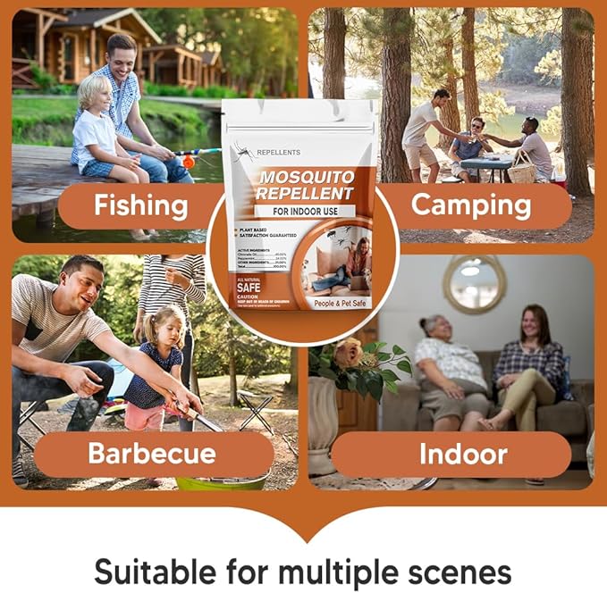 Mosquito Repellent Outdoor Patio, Mosquito Repellents Indoors, Natural Mosquito Repellent Balls, Mosquitoes Repellant for Yard/Camping, Mosquito Deterrent,120 ft² and 60-90 Days-12P