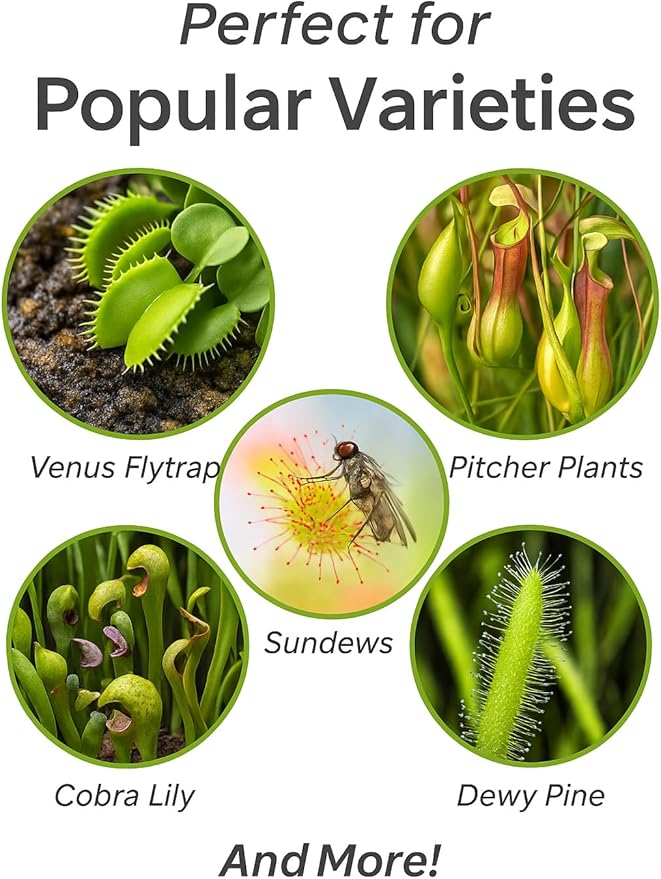 Sphagnum Moss Potting Mix for Carnivorous Plants, Moss and Perlite Blend for Potting Venus Fly Traps, Sarracenia, Pitcher Plants - 75% Sphagnum Moss + 25% Perlite - Made in USA - 2 Quart