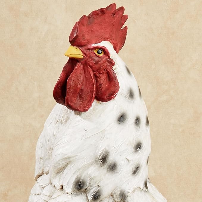 Touch of Class Sussex Rooster Table Sculpture Off White 13 Inches Tall