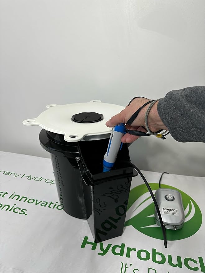 DWC Hydroponics Grow System, 5-Gallon Deep Water Culture, Air Hose, Air Pump, and Air Stone (2)