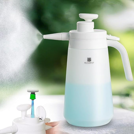 0.6 Gallon Garden Pump Sprayer, Easy to Fill with One Finger, 80 oz Small Water Sprayer Provide 3 Spraying Patterns, Handheld Weed Sprayer with Pressure Release Valve (2.4L White)