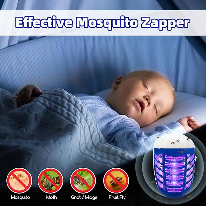 Bug Zapper Indoor Flying Insect Trap, 6 Pack Electronic Plug in Mosquito Zappers Gnat Insect Fly Zapper Traps Lamp for Home, Kitchen, Bedroom, Living Room,Office, Blue