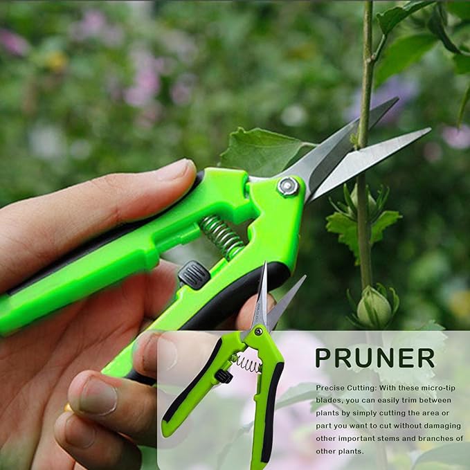 15 PCS 6.5 inch Garden Pruning Shears, Gardening Hand Pruners with Straight Stainless Steel Precision Blades, Pruning Shears Bud Trimming Scissors for Flowers Branches Precise Cuts