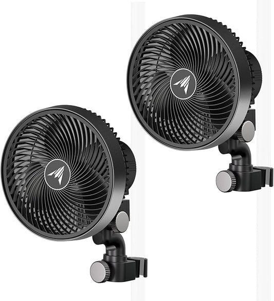 AC Infinity CLOUDRAY S6 2-Pack, Grow Tent Clip Fan 6” with Redesigned Long-Life EC Motor, Custom 10 Dynamic Wind Speeds and 10-Level Oscillation, for Hydroponics Circulation Cooling, 2-Count
