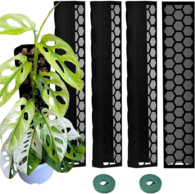 Plastic Moss Pole 4 Pack 17 Inch for Climbing Plants Monstera, Moss Pole Support for Indoor Plants, Plant Support for Monstera Work with Sphagnum Moss, Plant Lover Gifts