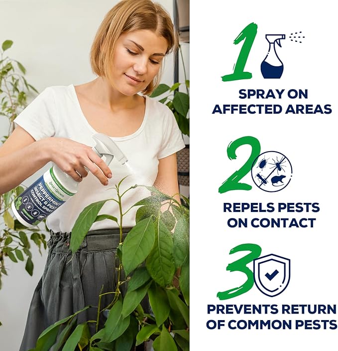 All Natural Peppermint Oil Insect & Pest Control Spray Repels Mice, Spiders, Ants, for Home, Indoor, Outdoor, Garden Maximum Strength Smart Grower Ready to Use 128 FL OZ