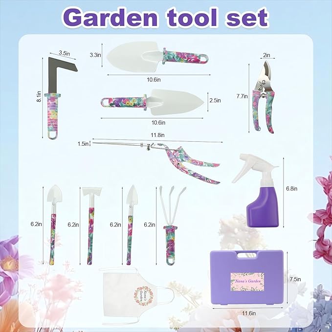 Gifts for Nana, Mothers Day Birthday Gifts Garden Tool Set for Nana, Gardening Kit for Gardener Women