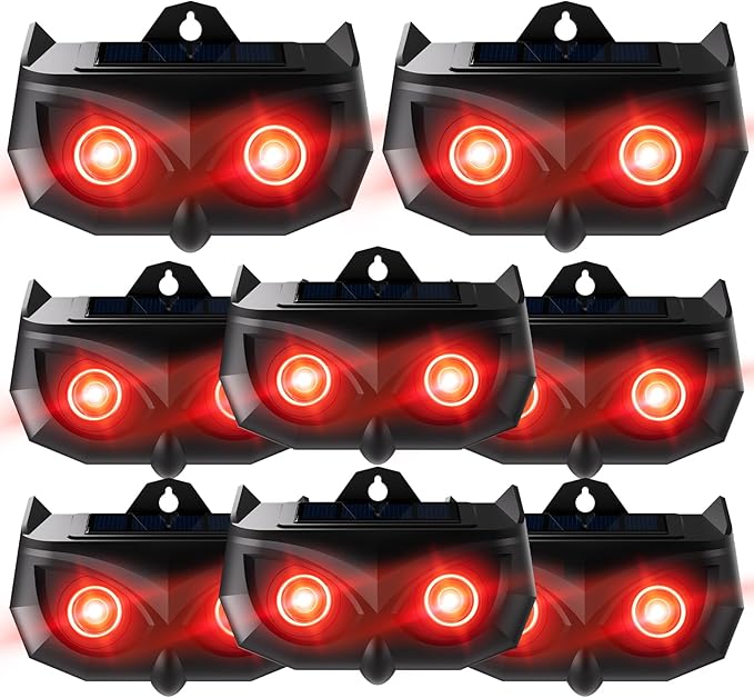 Solar Animal Repeller-Nocturnal Coyote Deterrent with Upgraded Frequency Flashing Lights-Waterproof Deer Repellent Device for Raccoon Fox Skunk-Predator Lights for Chicken Coop Farm Yard Garden (8)