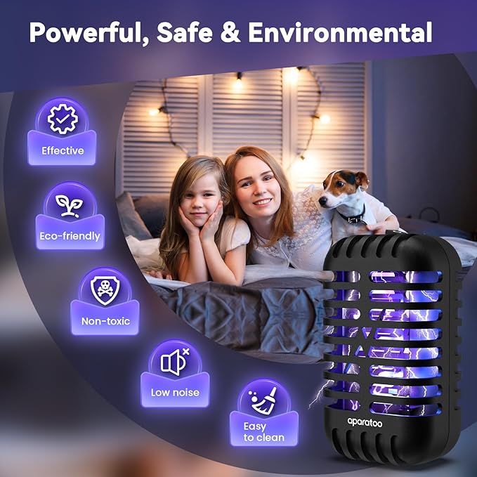 Bug Zapper Indoor Plug in, Fly Zapper Electronic 2 Pack Bug Zapper, Powerful Mosquito Zapper Insect Trap for Camping, Patio, Home, Kitchen