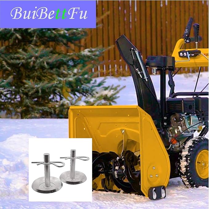 69212 Snow Plow Skid Shoe Blade Protector Replacement Heavy-Duty Skids Shoes with Round Shaft and Adjustable Pin Placement Lock Plow Skid Feet (2/Pack)