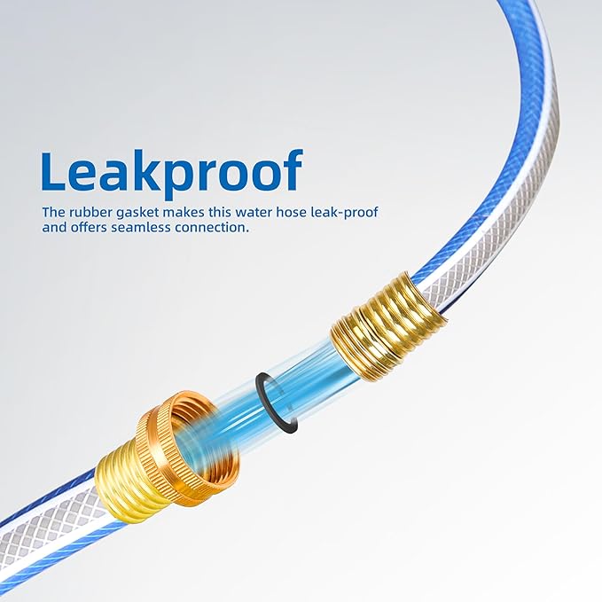 Short Leader Blue Garden Hose 3/4 in. x 5 ft.-Kink Free, Leakproof, Male/Female, 400PSI Burst -Heavy Duty Durable Flexible Lightweight Water Pipe for Gardening, Lawn Care & Equipment Connection