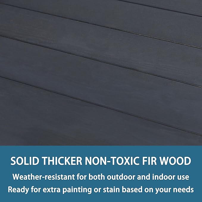 BlueWish Potting Bench, Potting Benches for Outside with Fir Wood Frame, Removable Sink, Three Hooks, Potting Table for All Weather