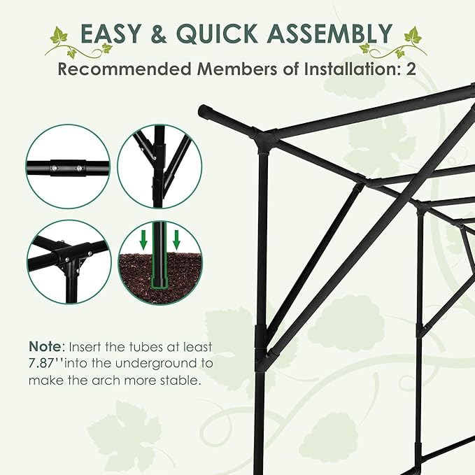 SHANTRA 79'' L x 59'' W x 79'' H Grape Vine Support Arch Arbor, Garden Arch Trellis, Plant Climbing Pergola, Arbour Gazebo Trellis for Backyard Decoration, White Rack for Vineyard