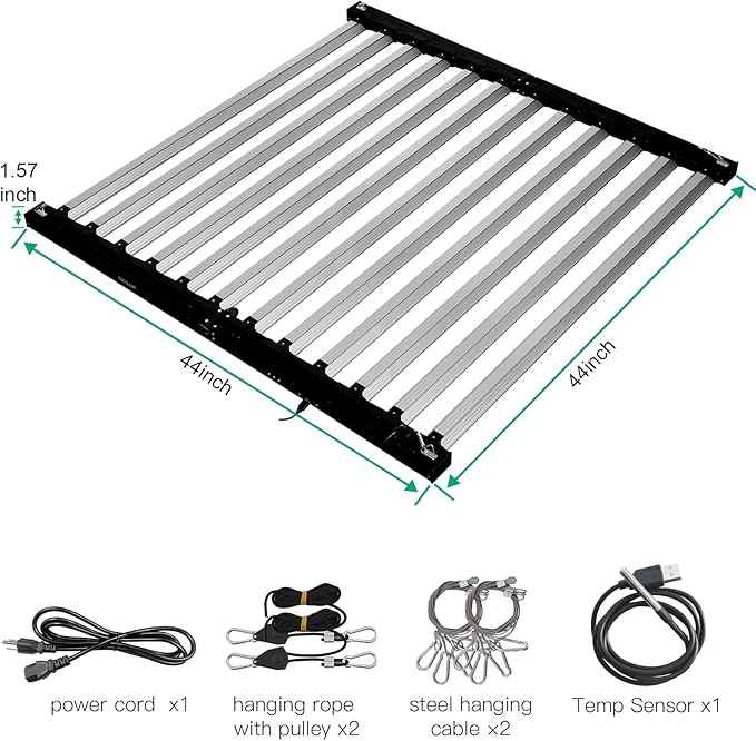 SZHLUX 800W LED Grow Light 7×7ft with Timer and Temp Control, Full Spectrum UV&IR Grow Lamp with 2304 Diodes, Sunlight Plant Light for Seedling Veg and Bloom Grow Light Fixtures