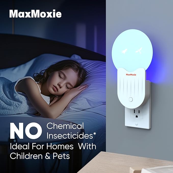 Flying Insect Trap Indoor, Fly Bug Zapper Pest Light Trap for Mosquito, Fruit Flies, Gnats, Moths, Attractant Bug Catcher Light for Home