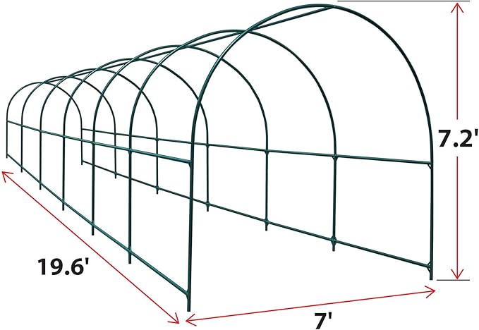 Strong Camel Greenhouse Replacement Frame for Larger Hot Garden House, Support Arch Frame Climbing Plants/Flowers/Vegetables (19.6'x 7'x 7.2')