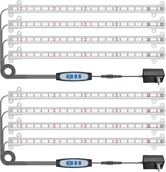 Wiaxulay Grow Lights for Indoor Plants, Full Spectrum, 6000K LED Plant Grow Light Strips, Grow Lamp with Auto On/Off 6/12/16H Timer, 5 Dimmable Levels, 3 Switch Modes for Hydroponics Seedling