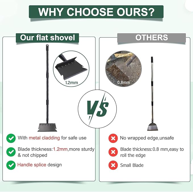 Garden Cleaning Shovel, Ice Scraper, 59 Inch Adjustable Handle Heavy Duty Garden Tool Multifunctional Cleaning Shovel, for Lawn Edging, Scraping, Weed and Ice Removal