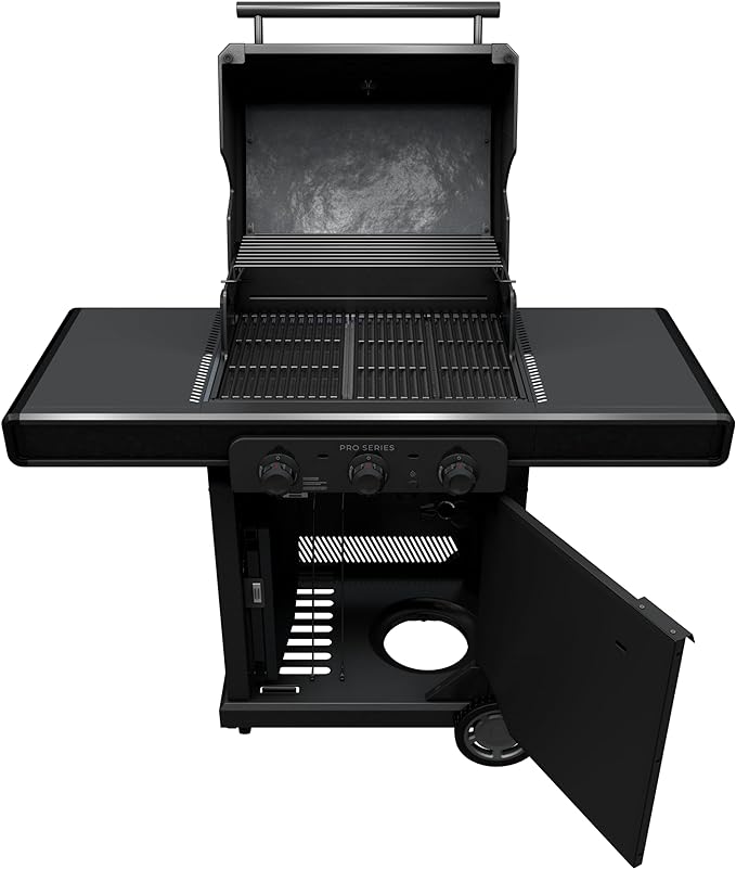 Charbroil® Pro Series™ with Amplifire™ Technology 3-Burner Propane Gas Grill and Griddle Cabinet, Black - 463365124