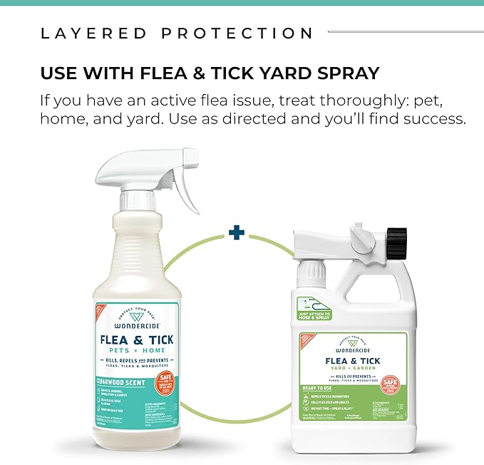 Wondercide - Flea, Tick & Mosquito Spray for Dogs, Cats, and Home - Flea and Tick Killer, Control, Prevention, Treatment - with Natural Essential Oils - Pet and Family Safe - Cedarwood 32 oz